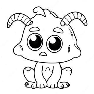 Página para Colorir do Monstro Fofo com Olhos Grandes | Página para colorir de Monstro