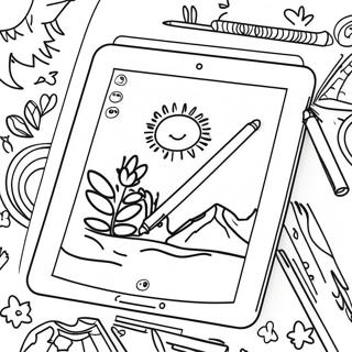 Página para Colorir iPad para Crianças | Página para colorir de iPad