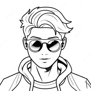 Garoto Anime de Corpo Inteiro Páginas para Colorir