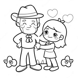 Feliz Dia dos Namorados Pai Páginas para Colorir
