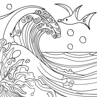 Ondas Páginas para Colorir