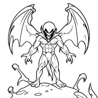 Página para Colorir de Spawn Maligno com Asas Demoníacas | Página para colorir de Spawn