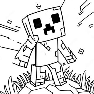 Página para Colorir do Creeper do Minecraft | Página para colorir de Minecraft