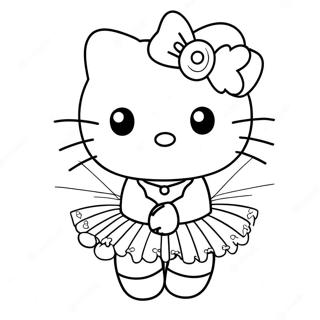 Contorno da Hello Kitty Bailarina Páginas para Colorir