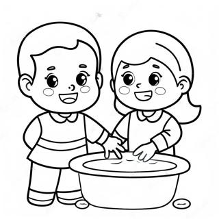 Lavagem das Mãos Páginas para Colorir