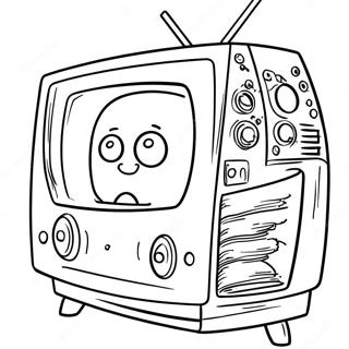 Página para colorir de programa de TV | Página para colorir de Programa de TV