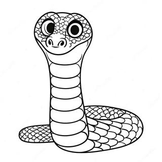 Página para Colorir da Cobra Python Fofa | Página para colorir de Python