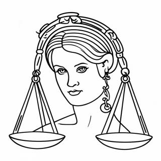 Página para colorir do Signo do Zodíaco Libra | Página para colorir de Libra