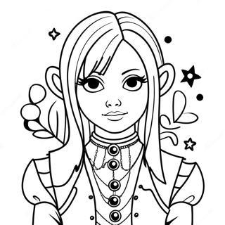 Página para Colorir de Personagem Emo Gótico | Página para colorir de Emo