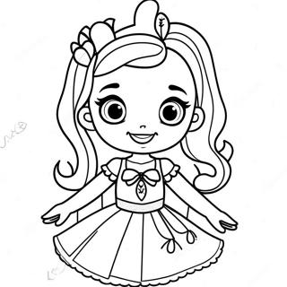 Página para colorir de Ruby de Rainbow High com Vestido Brilhante | Página para colorir de Rainbow High Ruby