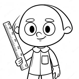 Baldi com uma Régua Página para Colorir | Página para colorir de Baldi
