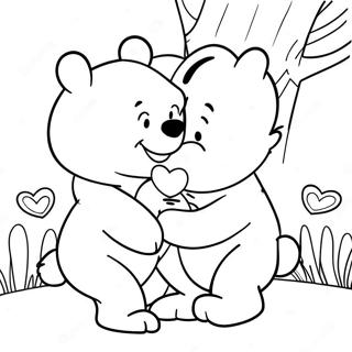 Winnie the Pooh Dia dos Namorados Páginas para Colorir