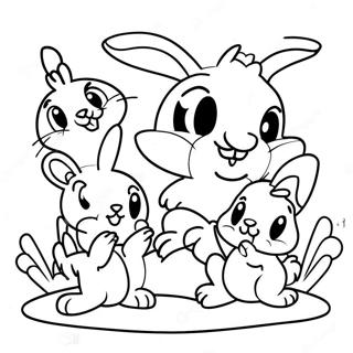 Página para Colorir Bunny e Amigos Tiny Toons | Página para colorir de Tiny Toons