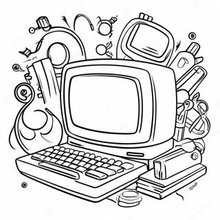 Peças de Computador para Jardim de Infância Páginas para Colorir