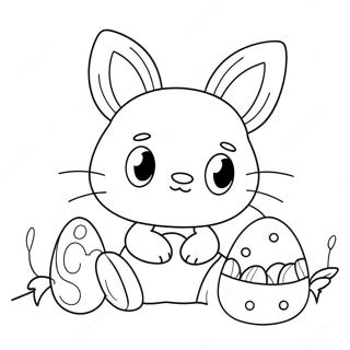 Hello Kitty Páscoa Páginas para Colorir