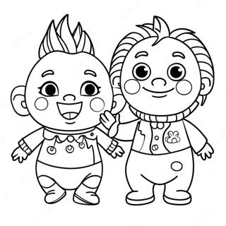 Página para Colorir dos Personagens do Baby Einstein | Página para colorir de Bebê Einstein
