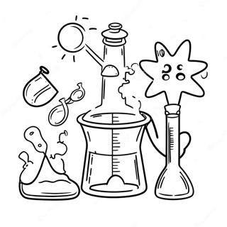 Página para colorir de Experimento Científico STEM | Página para colorir de STEM