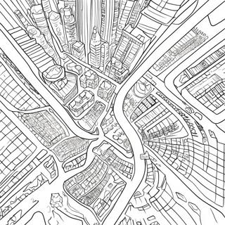 Página para Colorir de Mapa de Cidade Detalhado | Página para colorir de Mapa