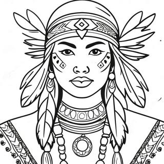 Mulher Nativa Americana para Adultos Páginas para Colorir