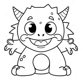 Página para Colorir Monstro Zero Amigável | Página para colorir de Monstro Zero
