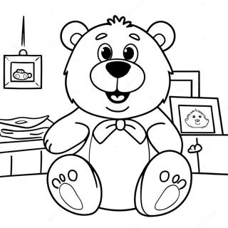 Urso na Grande Casa Azul Páginas para Colorir