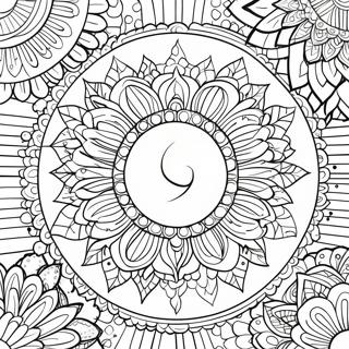 Página para Colorir Mandala da Lua Boho | Página para colorir de Lua Boho