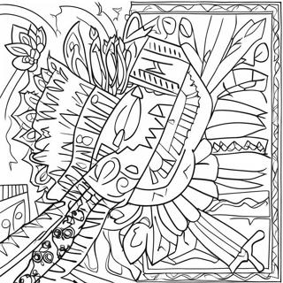 Página para colorir de padrões nativos americanos coloridos do sudoeste | Página para colorir de Sudoeste