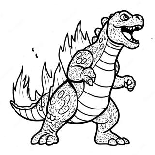 Página para Colorir de Godzilla Rugindo | Página para colorir de Godzilla