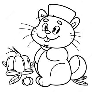 Garfield Ação de Graças Páginas para Colorir