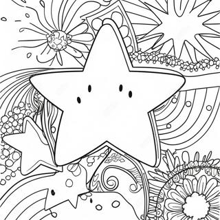 Página para Colorir Estrelas Brilhantes | Página para colorir de Estrelas e Lua