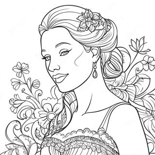 Página para Colorir de Graça Elegante | Página para colorir de Graça