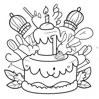Feliz 12º Aniversário Páginas para Colorir