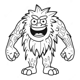 Página para Colorir do Monstro Gritty | Página para colorir de Gritty