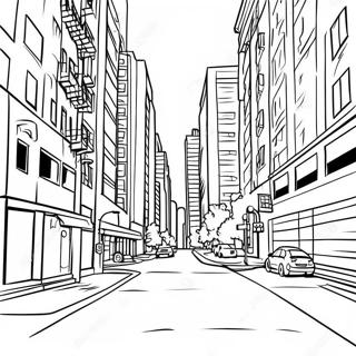 Página para Colorir da Paisagem Urbana Gritty | Página para colorir de Gritty