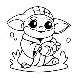 Páscoa do Baby Yoda Páginas para Colorir