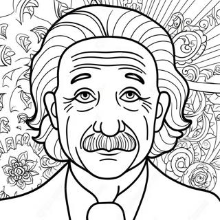 Página para colorir do retrato de Albert Einstein | Página para colorir de Albert Einstein