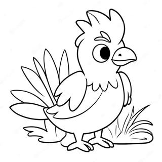 Página para Colorir do Fofo Farfetch'd com Alho-Poró | Página para colorir de Farfetch'd