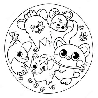 Página para Colorir Círculo de Animais Fofos | Página para colorir de Círculo