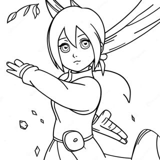 Página para Colorir da Sakura Haruno em Ação | Página para colorir de Naruto