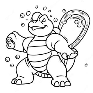 Página para colorir do Blastoise com Canhões de Água | Página para colorir de Blastoise