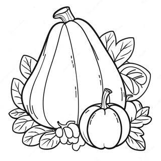 Página para colorir da colheita da cornucópia | Página para colorir de Cornucópia