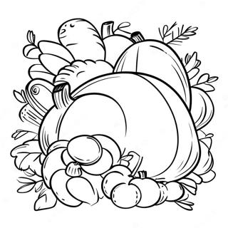Cornucópia Páginas para Colorir