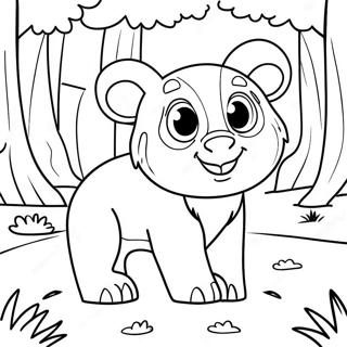Página para Colorir de Animais Selvagens na Floresta | Página para colorir de Caça