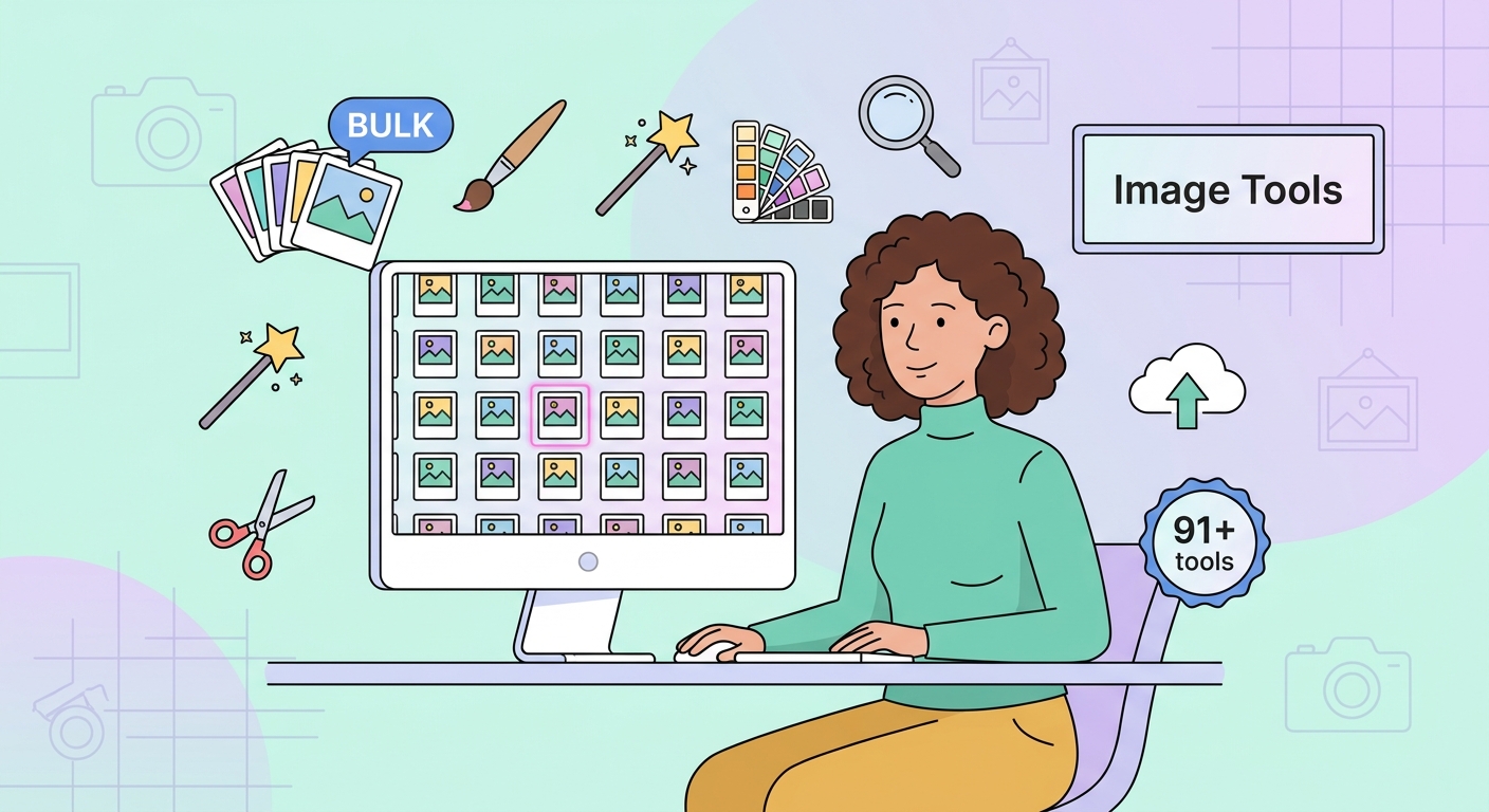 Muitas ferramentas, ilustração de processamento em lote